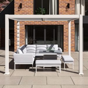 Como 3m x 3m Frame Only Pergola – White