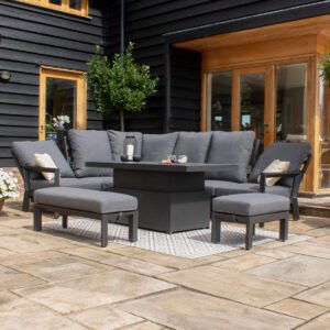 Reclining Aluminium Corner Dining Set with Rising Table