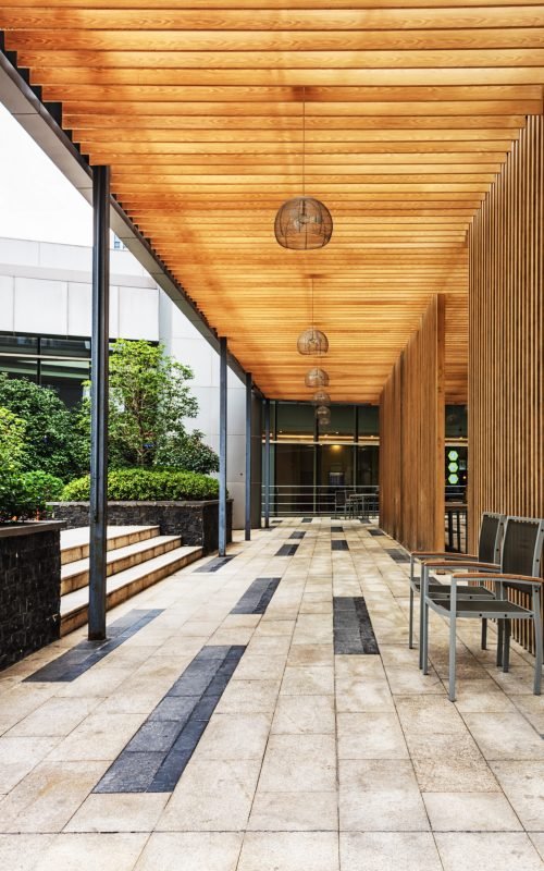 exterior of modern buildings